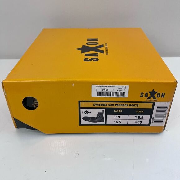 Saxon Syntovia Lace Equestrian Paddock Boots Black Womens 9 - Picture 2 of 9